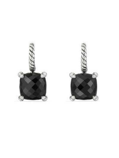 David Yurman Chatelaine® Drop Earrings With Black Onyx Topaz And Diamonds