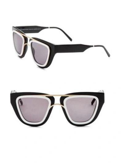 Smoke X Mirrors Soda Pop, 48mm, Angular Sunglasses In Black White
