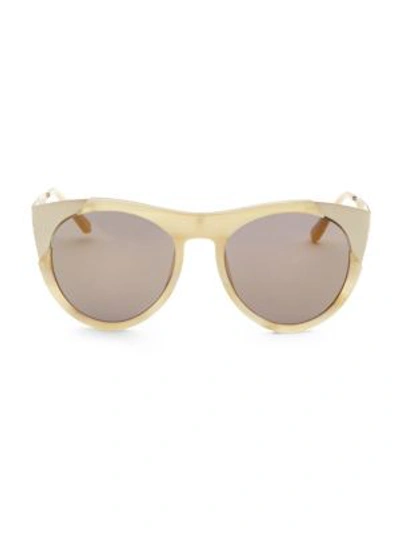 Smoke X Mirrors Zoubisou, 53mm, Cat Eye Sunglasses In Brushed Gold