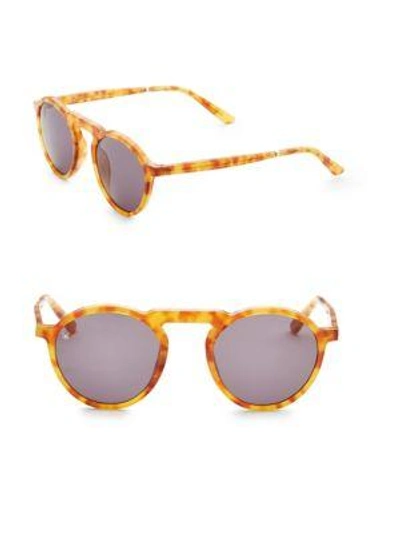 Smoke X Mirrors Women's Letter, 53mm, Round Sunglasses In Ginger Tortoise