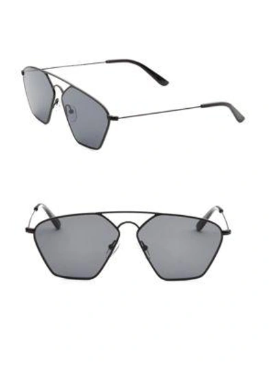 Smoke X Mirrors Geo, 56mm, Geometric Sunglasses In Matte Black