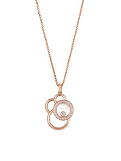 Chopard Happy Dreams Circle Diamond Pendant Necklace In 18k Rose Gold
