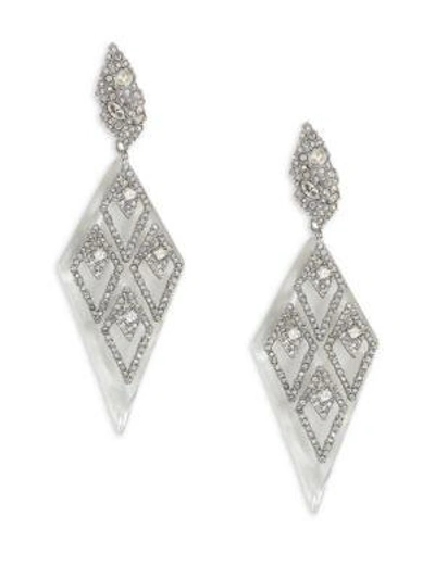 Alexis Bittar Crystal & Lucite Drop Earrings In Silver