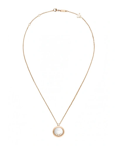 Chopard Happy Diamonds 18-karat Rose Gold Diamond Necklace