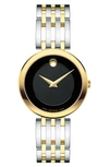 Movado Esperanza Stainless Steel & Goldtone Watch In Black