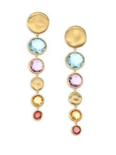 Marco Bicego Jaipur Semi-precious Multi-stone Graduated Drop Earrings In Gold-multi