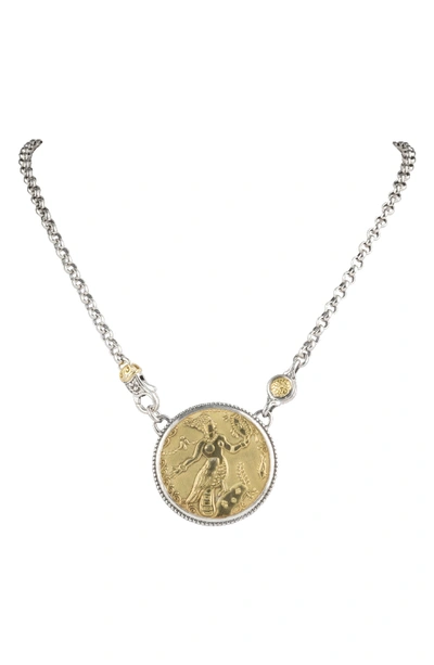 Konstantino 18k Gold & Sterling Silver Coin Pendant Necklace In Silver-gold