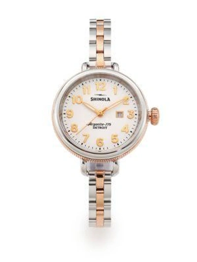 Shinola Birdy Rose Goldtone Pvd & Stainless Steel Bracelet Watch