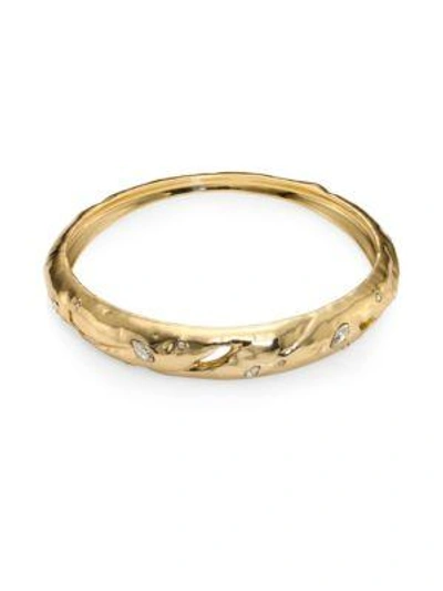 Alexis Bittar Elements Rocky Tapered Crystal Bangle In Yellow Gold