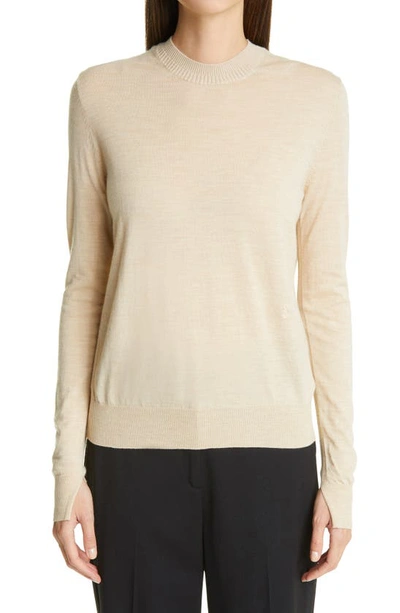 Proenza Schouler Merino Wool Crewneck Sweater In Beige