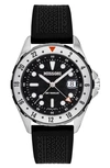 Missoni Gmt Traveler Silicone Strap Watch, 43mm In Black/black