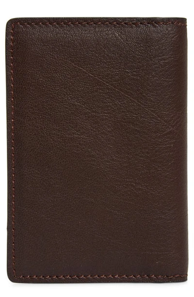 Bosca Leather Folding Card Case In Dark Brown