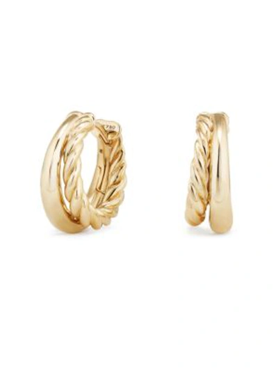 David Yurman 25.5mm Pure Form 18k Gold Hoop Earrings