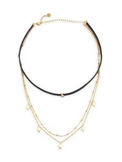 Jules Smith Theo Chain Layered Choker In Yellow Gold