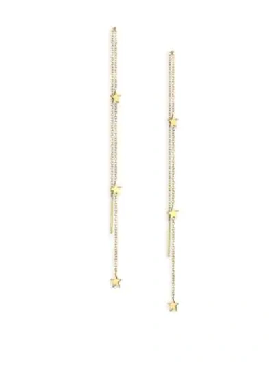 Zoë Chicco Women's 14k Yellow Gold Three Star Threader Earrings