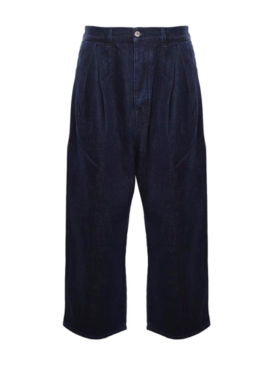 Loewe Cropped Jeans In Cotton Denim In Blue