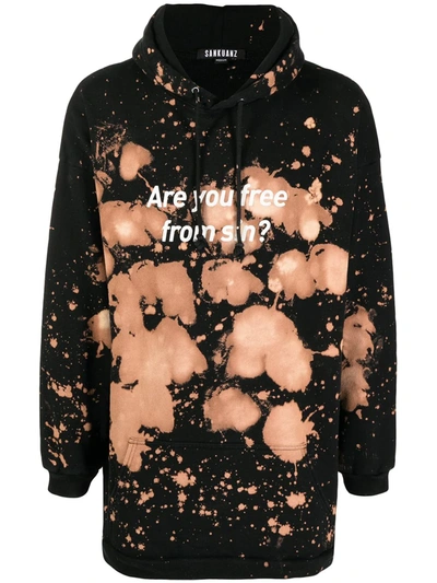 Sankuanz Tie Dye-print Cotton Hoodie In Schwarz