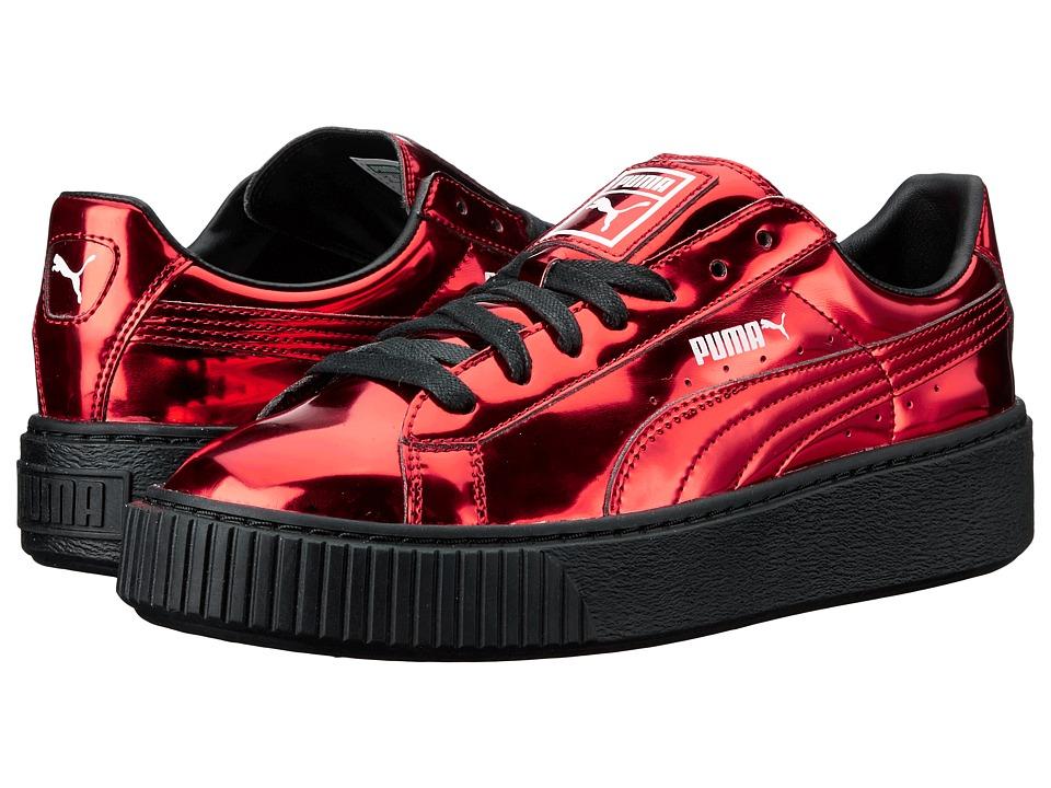 puma red metallic shoes