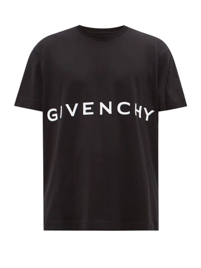 Givenchy Kids' Logo-embroidered Cotton-jersey T-shirt In Black