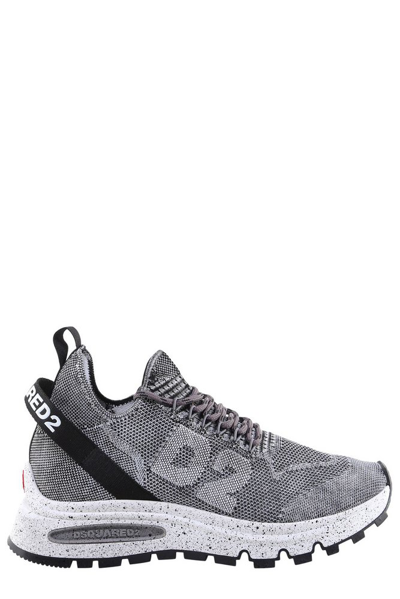 Dsquared2 Runds2 Logo Mesh Sneakers In Grey