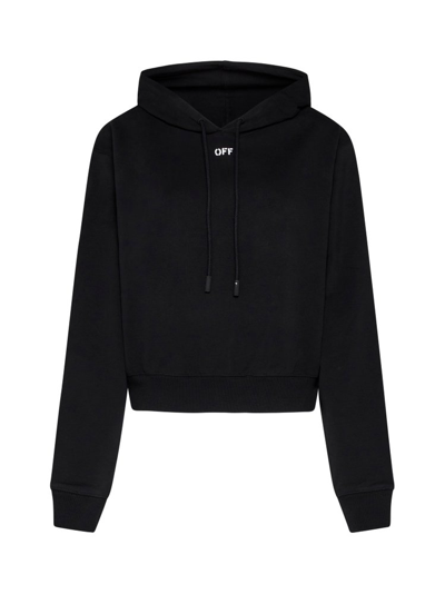 Off-white Off White Womans Black Cotton Hoodie With Logo