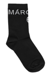Mm6 Maison Margiela Maison Margiela Logo-print Ribbed Socks In Black