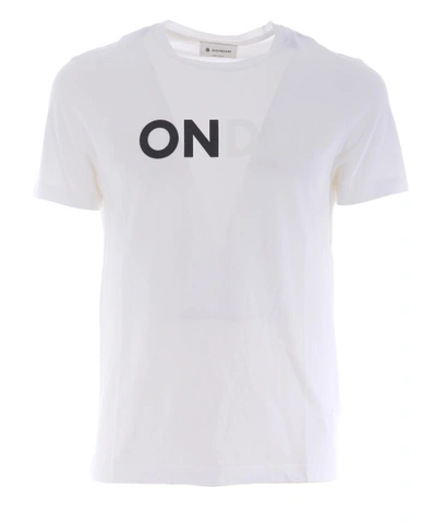 Dondup Logo Print T-shirt In Bianco