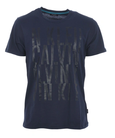 Calvin Klein Printed T-shirt In Blu Scuro