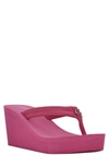 Calvin Klein Women's Robyn Slip-on Logo Wedge Flip Flop Sandals Women's Shoes In Pink