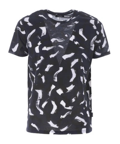 Calvin Klein Printed T-shirt In Blu Scuro