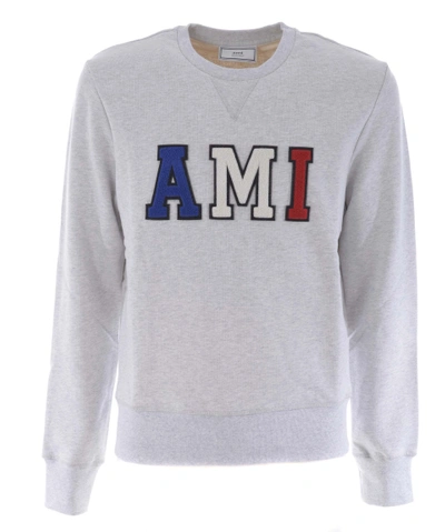 Ami Alexandre Mattiussi Ami Logo Sweatshirt In Grigio Melange