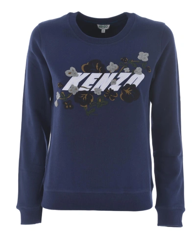 Kenzo X Floral Leaf Sweatshirt In Blu