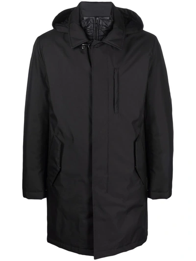 Fay Double-layer Padded Coat In Black
