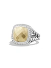 David Yurman Albion Ring With Diamonds In Sterling Silver In Gold Dome