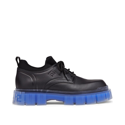 Fendi Platform Lace-up Shoes In Black