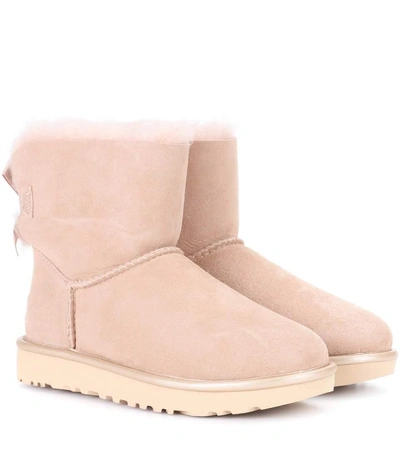 Ugg Mini Bailey Bow Ii Suede Ankle Boots In Dri
