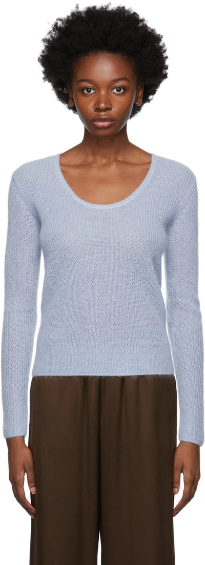 Vince Blue Scoop Neck Pullover Sweater