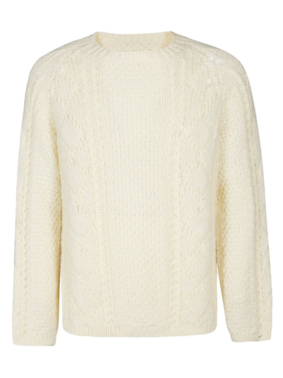 Maison Margiela Panelled-knit Wool Jumper In Multi-colored