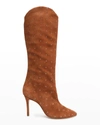 Schutz Maryana Studded Suede Tall Boots In Brown