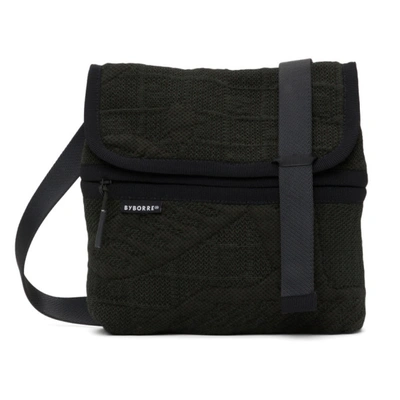 Byborre Green Knit Messenger Bag In Wet Moss