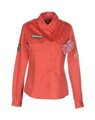 Essentiel Antwerp Solid Color Shirts & Blouses In Coral