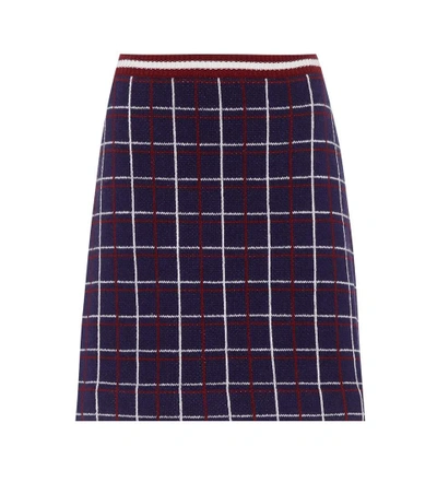 Miu Miu Wool Skirt In Blue