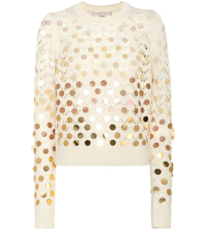 Marc Jacobs Paillette Embellished Wool- Cashmere Sweater In Ivory