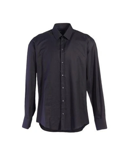 Dolce & Gabbana Solid Color Shirt In Steel Grey