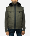 X-ray Lightly Insultated Shearling Lined Hooded Sweater Jacket In Olive