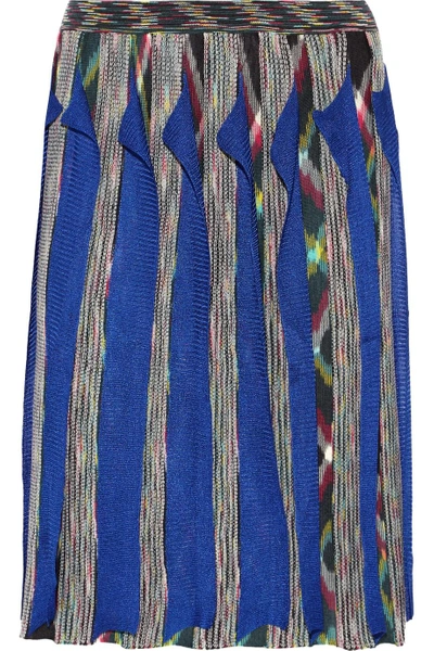 Missoni Wrap-effect Ruffled Crochet-knit Wool-blend Skirt