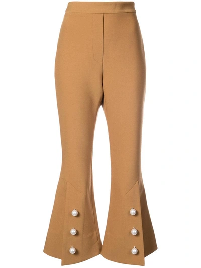 Ellery Fourth Element Crop Flare Pants In Brown