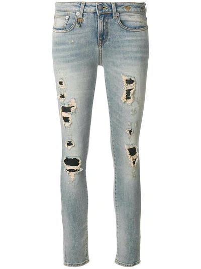 R13 Ripped Skinny Jeans - Blue