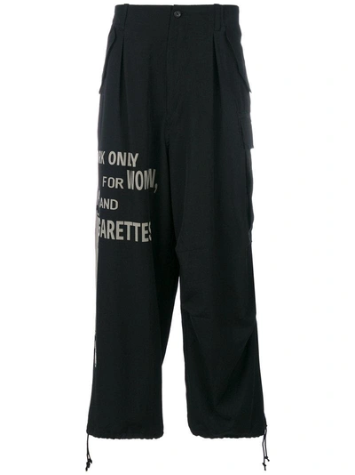 Yohji Yamamoto Printed Loose-fit Trousers