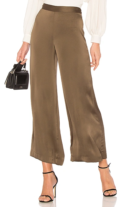 Rachel Comey High-rise Wide-leg Satin Trousers In Olive